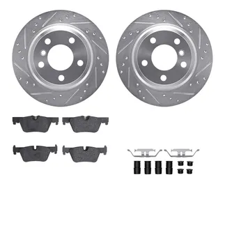 R1 Concepts WGYH1-31117 eLINE Rotor - Drilled & Slotted - Silver W/ Semi-Met Pads
